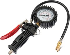 MANOMETRO PRESSIONE ARIA COMPRESSORE PISTOLA GONFIATORE RUOTE GOMME PNEUMATICI $