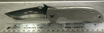 Emerson Commander BT Discont. Black Finish, Plain Edge Wave Rapid open 154CM USA