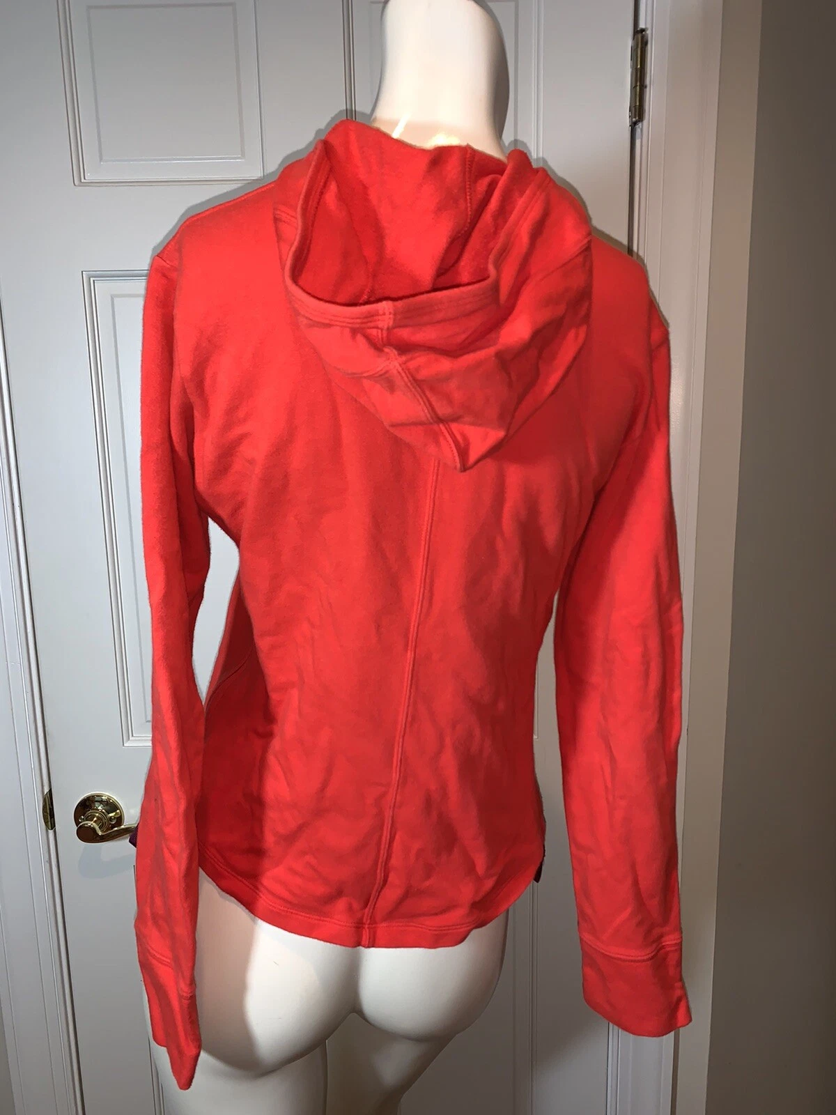 VETEMENTS Felpa con cappuccio J Crew Gym vintage zip laterale donna media rossa manica lunga corsa yoga M