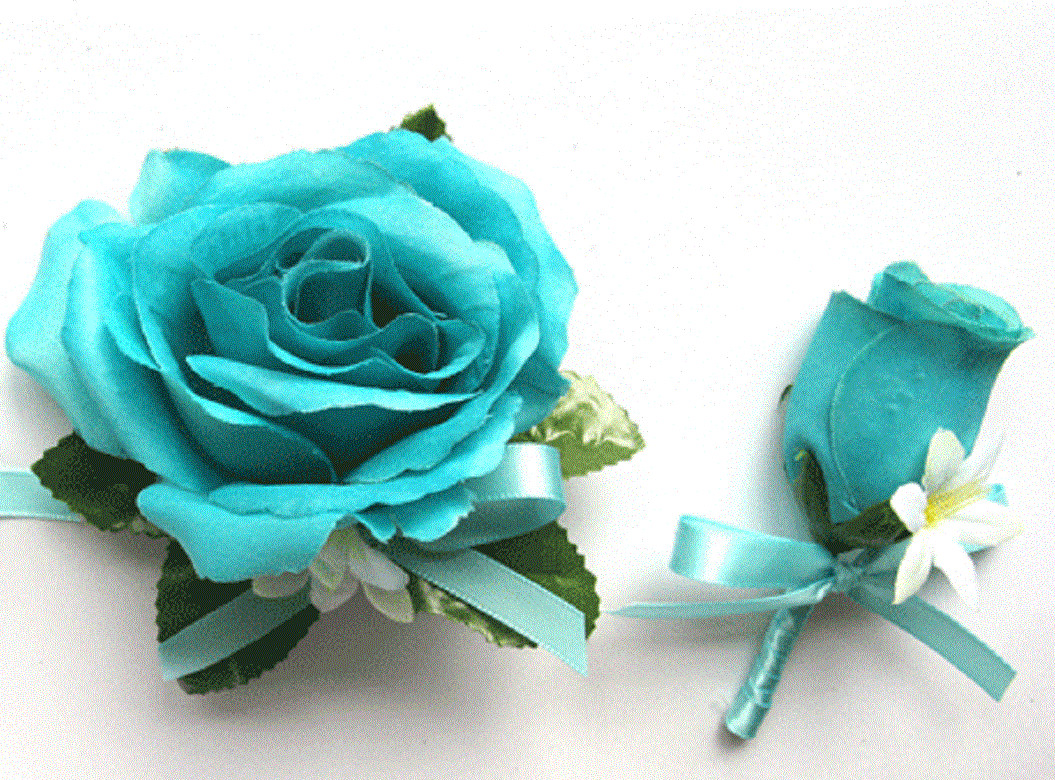 Tiffany Blue Silk Flowers