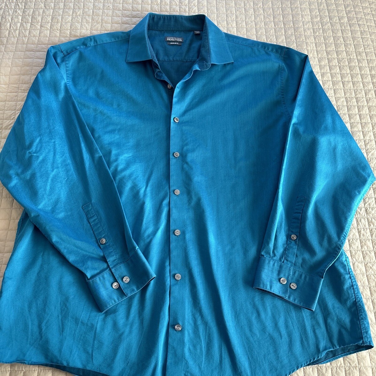Kenneth Cole Reaction Men's Regular Fit Dress Shirt Size 18 34-35 One  Owner! | eBay