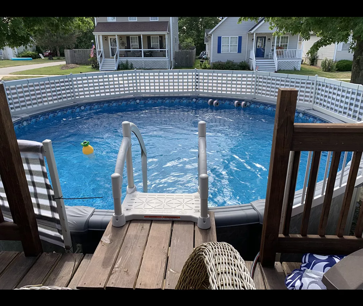 California Net Co. Grey White Swimming Pool Railing Privacy Screen