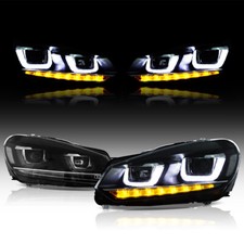 VLAND LED Headlights For Volkswagen Golf 6 MK6 2010-2014 W/ Sequential Indicator