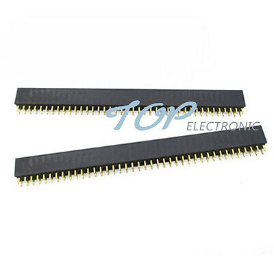 5PCS 2 x 40 2.54mm Double Row Female Pin Header gold-plated