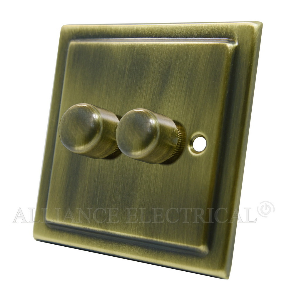 Victorian Antique Brass Dimmer 400W 10 Amp 1 Gang 2G 3G 4G 2 Way