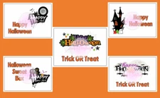 Rectangle Halloween Stickers Large Trick Treat Box Party Bag Sweet Cone