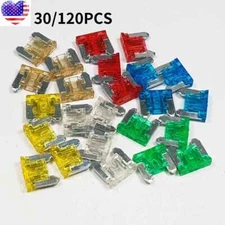 30/120PCS Low profile Mini Car Fuse Auto Trucks SUV'S Auto Fuses Color Coded