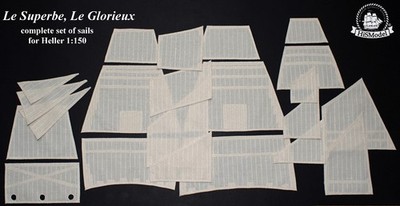 Heller Le Superbe/ Glorieux 1:150 - Set of cloth standard sails