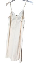 VTG 1970s Vanity Fair Full Slip Undergarment Sz 36 Beige Antron Nylon Lace Trim