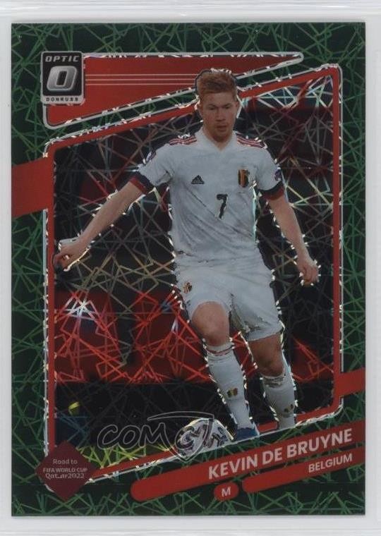 2021 Donruss Road to Qatar Optic Green Velocity Prizm Kevin de Bruyne #11 01ge