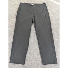 Eileen Fisher Black Organic Cotton Stretch Straight Leg Pants Large S4K0-1