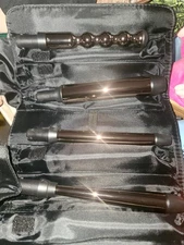 LANGE L'ange LE CINQ Professional Hair 4  Curling Wand Attachment Heads W/Case