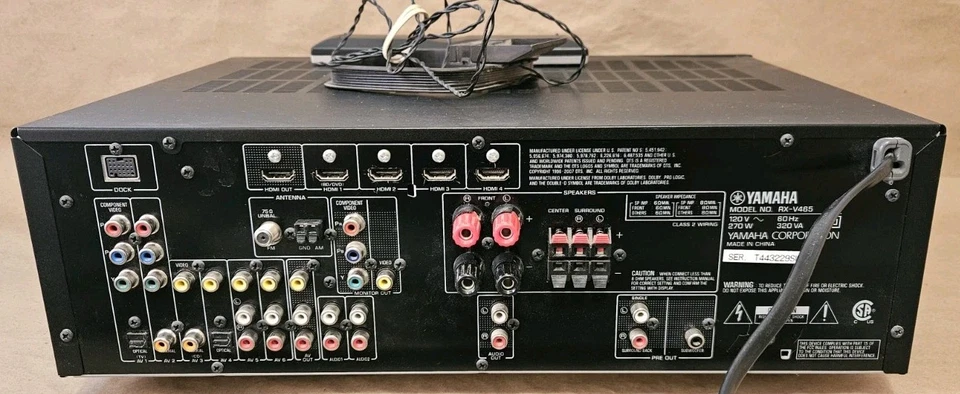 Yamaha RX-V465 5.1 Ch HDMI Home Theater Surround Receiver Stereo + Remote Bundle - Image 2 of 4