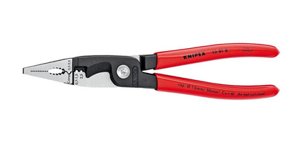 KNIPEX Tools 13 81 8, 6 in 1 Electrical Installation Pliers+Dipped Handle,Red