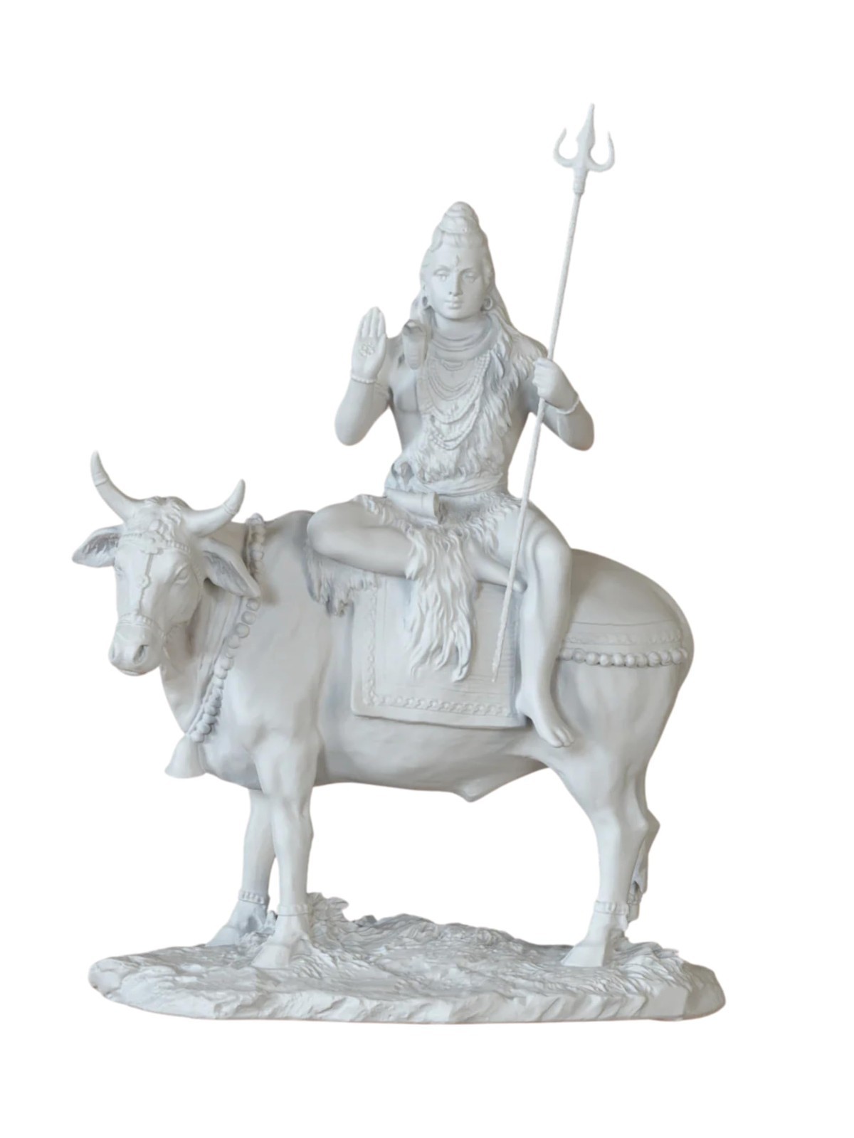 sitting-shiva-idol-on-nandi-with-trishul-statue-figurine-sculpture-ebay