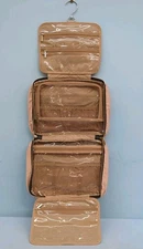 Women Makeup Bag Portable Folded Large Capacity Cosmetic Storage Bag Beige