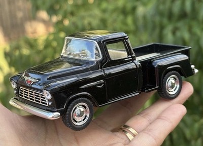 5'' Kinsmart 1955 Chevy Stepside 3100 Pick Up 1:32 Diecast Black Truck Toy