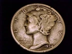 1934-D  Mercury Dime,  Very Good Grade.