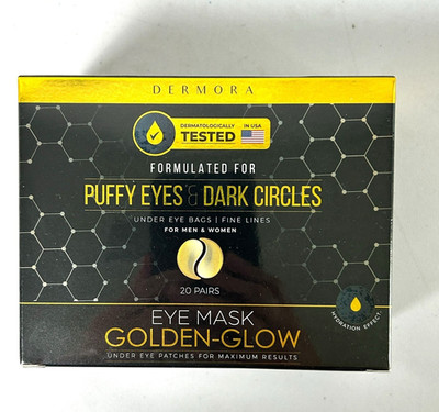 Dermora Under Eye Patches 20 Pairs Eye Mask Golden Glow Puffy Eyes Dark Circles