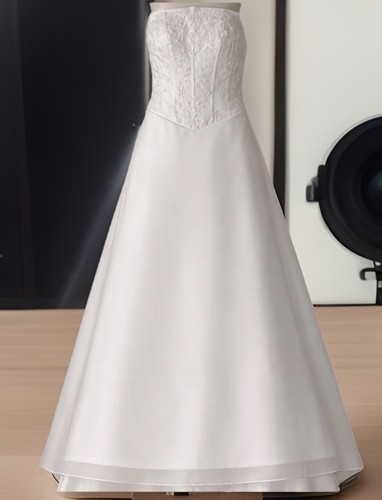 Mori Lee 8720 Princess Strapless Wedding Gown Corset Back Beaded Lace NWT Sz 4