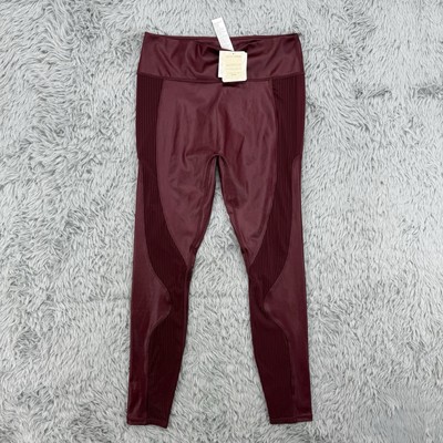 Fabletics Leggings Women s L Merlot Shine NWT Motion365 Contour High Waisted