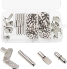 Shelf Support Pegs Kit, 94 Pcs 4 Styles Pegs, 5mm 94 pcs Mixed Shaped 