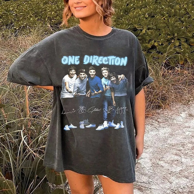 One Direction Band Member Signature T Shirt Full Size S-5XL
