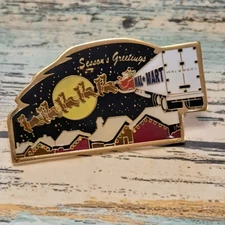 Walmart Associate Employee Pin - Christmas Sleigh Semi Reindeer Santa Roof Tops