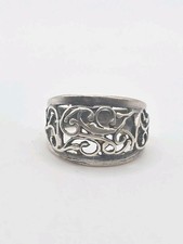 Vintage Sterling Silver 925 Domed Filigree Ring Size 7