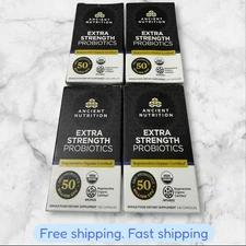 FOR 4 Ancient Nutrition Extra Strength Probiotics 50B CFU 60 Caps EXP03/2026+NEW