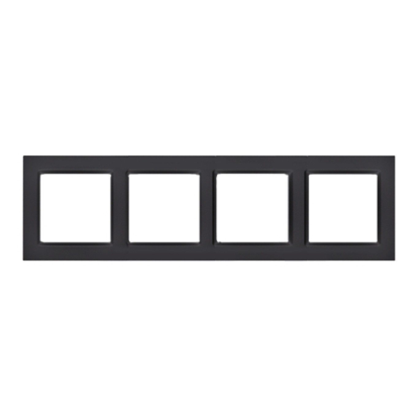 Kontakt Nero Accessori Per Interruttori E Prese, Mattschwarzer Rahmen 4X - Immagine 3