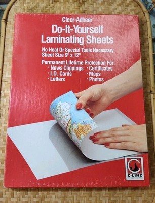 Box Of 48 C-line Cleer Adheer Laminating Sheets 9'' Wide 12'' Long