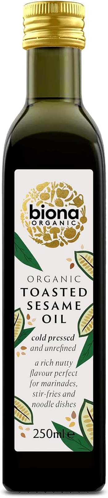 Organic Toasted Sesame Seed Oil, 250Ml - Pressed from Gently Toasted Sesame Seed