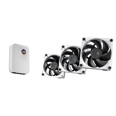 Hyte Thicc Fp12 120Mm Pwm Fan Cool White/Black 3 Pack + Nexus Portal Np50