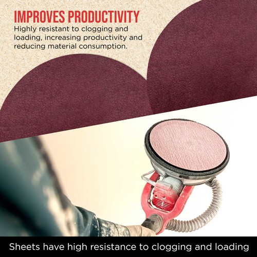 9" Red 120 Grit PSA Sanding Discs Box of 20 - Self Adhesive Stickyback Sandpaper - Picture 5 of 5