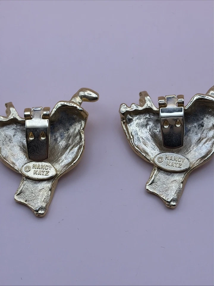 De colección Nancy Katz Oro Sillín Zapatos Clips Ecuestre Western Vaquero Par Foto 4 de 4
