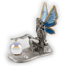 Bubbles Dipping Her Toes, 2" 1990s Pewter Fairy w/ Handpainted Wings by Gallo
