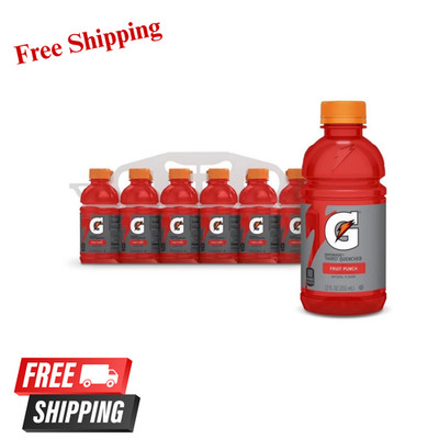 Gatorade Thirst quencher Fruit punch Sports drinks, 12 fl oz, 12 Count Bottles.*