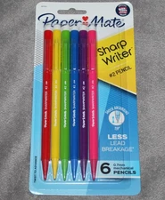 Paper Mate Sharpwriter Mechanical Pencils, #2 Lead, 0.7mm, Assorted Colors, 6-Pk