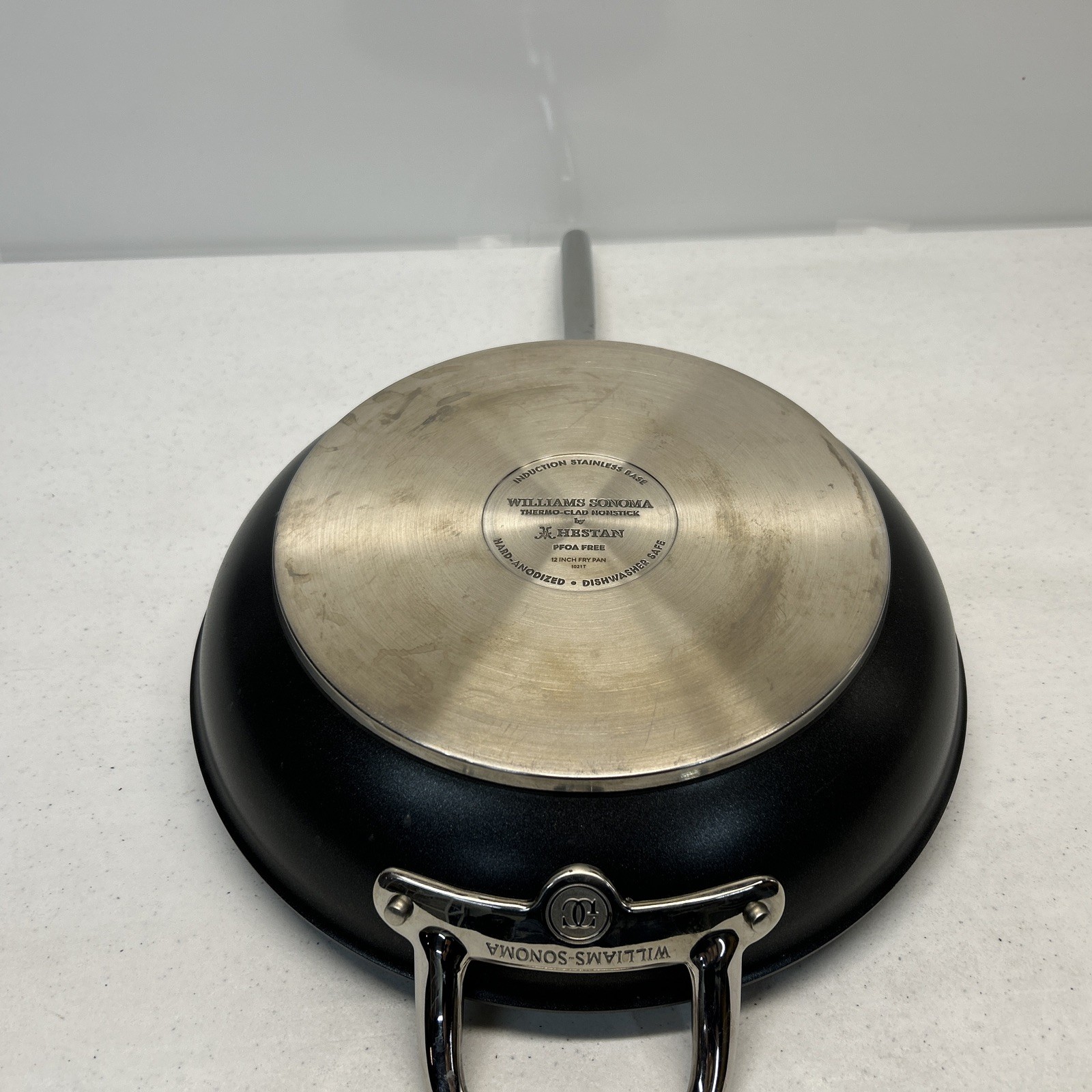 Williams Sonoma Hestan Stainless Thermoclad 12" Fry Pan Skillet  Induction Nice!