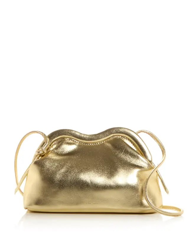 Mansur Gavriel Baci Leather Shoulder Bag Magnetic Frame Closure - Gold