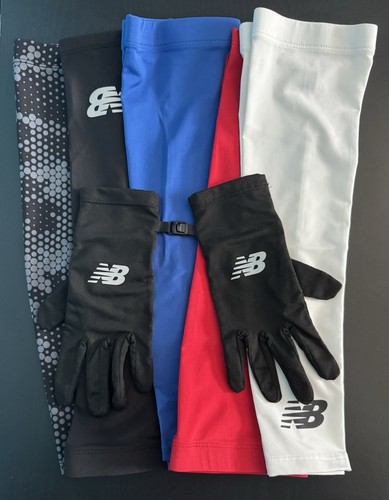 New Balance Compression Arm Sleeves & Lightweight Gloves Lot Size Small-Medium
