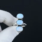 Milky Opal Gemstone Handmade 925 Sterling Silver Adjustable Ring Birthday Gift