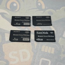 LOT of 4 MemoryStickDUO Cards - Various Sizes - Untested - Various Brands- GC941