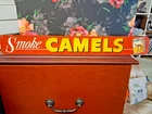 Vintage 50's Smoke Camels Advertising Tin Sign 20 x 2 1/2