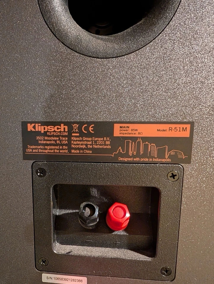 Par de altavoces de estantería Klipsch Reference R-51M negros 8 ohmios, 340 W máx., 85 W RMS, Foto 2 de 2