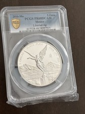 2016 Mexican Libertad 5oz Silver Proof Pcgs Gold Shield Pr68dcam