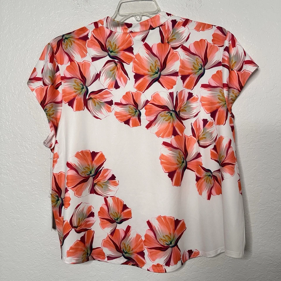 Nuevo con etiquetas Top Chico’s Zenergy para mujer tejido UPF lirio floral cuello en V talla grande 4 (XXL) Foto 2 de 4