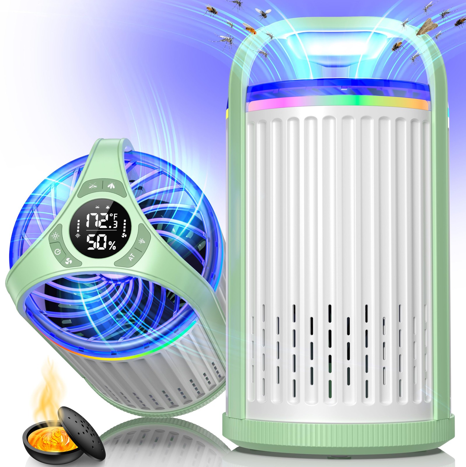 Оригинальные ловушки для плодовых мух для помещений Комнатная ловушка для мух с ультрафиолетовой подсветкой зеленая 9090₽