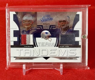 2008 Absolute Tom Brady Randy Moss Team Tandems Patriots HOF GAME USED Patch /25